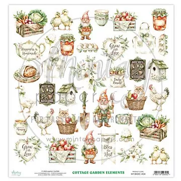 Бумага 30х30 см "Cottage Garden. Для вырезания" (Mintay)