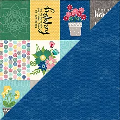 Набор бумаги 30х30 см с наклейками и высечками "You make miso happy", 13 листов (Jilibean soup)