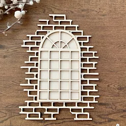 Чипборд "Окно с кирпичной стеной", 9,5х7 см (LeoMammy)