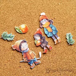 Набор тканевых высечек "Снежинки-мандаринки", 31 шт (ScrapMania)