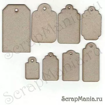 Набор украшений из чипборда "Ярлычки" (Россия TG)