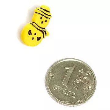 Пуговица пластиковая "Снеговик", цвет желтый (Magic Hobby)