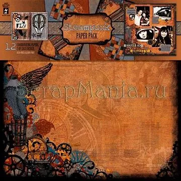 Набор бумаги 30х30 см "Стимпанк" (HOTP)