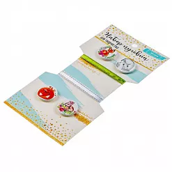 Набор деревянных пуговиц "Зайки и лисички" (АртУзор)