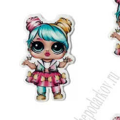 Акриловое украшение "Куколка 3", 2,2х3,6 см Акриловое украшение "Куколка 3", 2,2х3,6 см