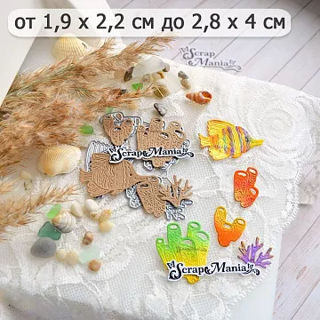 Нож "Море. Водоросли губки трубы", 2,8х4 см (ScrapMania)