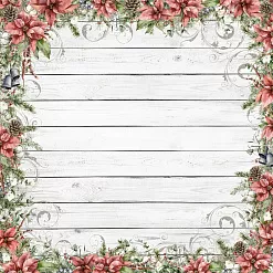 Бумага "Новогодние традиции. Пуансеттия" (ScrapMania) Бумага "Новогодние традиции. Пуансеттия" (ScrapMania)