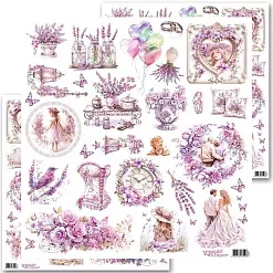 Бумага 30х30 см "Violet Whisper. Для вырезания. Картинки" (Margaret)