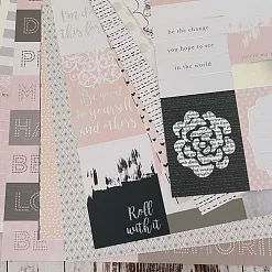 Набор бумаги 30х30 см с фольгированием "Posh and pink 1/2", 18 листов (DCWV)