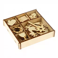 Набор деревянных украшений "Новый год" Набор деревянных украшений "Новый год"