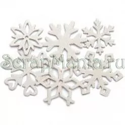 Набор украшений из чипборда "Снежинки" (Maya Road)
