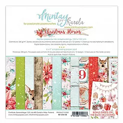 Набор бумаги 15х15 см "Christmas stories", 24 листа (Mintay)