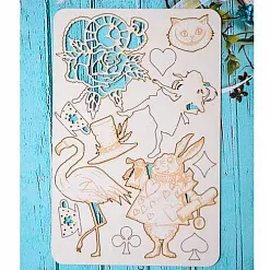 Набор украшений из чипборда "Алиса в Стране чудес" (ScrapКрым)