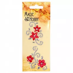 Наклейки из страз "Цветение. Красные" (Magic Hobby)