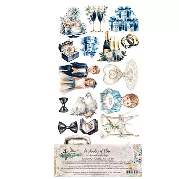 Набор бумаги 15х30 см "In shades of blue", 6 листов (Alchemy of Art)