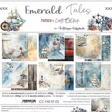 Набор бумаги 30х30 см "Emerald tales", 6 листов (CraftO'clock) Набор бумаги 30х30 см "Emerald tales", 6 листов (CraftO'clock)