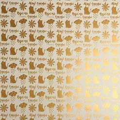 Бумага жемчужная с фольгированием "Счастье рядом" (АртУзор)