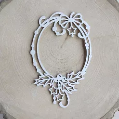 Чипборд "Рамка новогодняя с бантиком", 7,2х10,7 см (LeoMammy) Чипборд "Рамка новогодняя с бантиком", 7,2х10,7 см (LeoMammy)