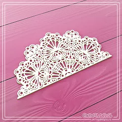 Чипборд "Кружевная салфетка. Половинка" (СкрапМагия)