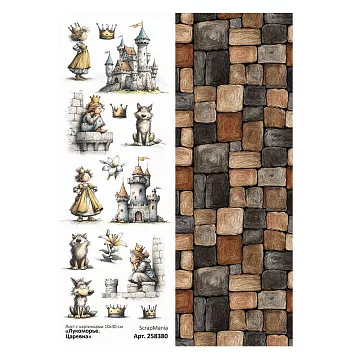Лист с картинками 10х30 см "Лукоморье. Царевна" (ScrapMania)