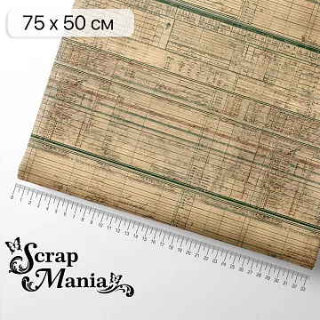 Отрез ткани 75х50 см "Старый архив. Важный бланк" (ScrapMania)