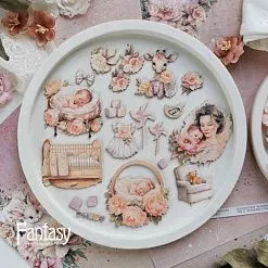 Набор тканевого чипборда "Мамино счастье 53", 22 шт (Fantasy)