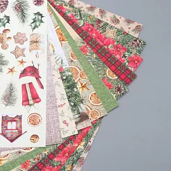 Набор бумаги 20х20 см "Our warm Christmas", 10 листов (Фабрика Декору)