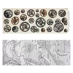 Бумага 11х30 см "Шестеренки" (Scrapmama)