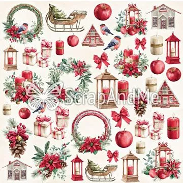 Бумага 30х30 см "Happy Holidays. Детали" (ScrapAndMe)