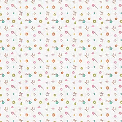 Отрез ткани 50х55 см "Крошки-матрешки. Цветочки на белом" (Peppy)