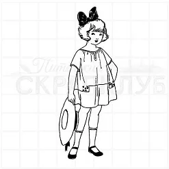 Штамп "Девочка модель", 3х8,3 см (Скрапклуб)