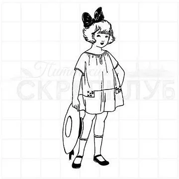 Штамп "Девочка модель", 3х8,3 см (Скрапклуб)