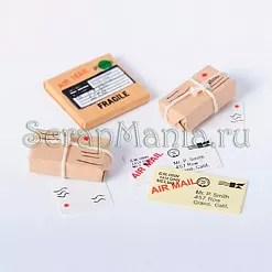 Набор миниатюрных украшений "Посылки" (Mark's) Набор миниатюрных украшений "Посылки" (Mark's)