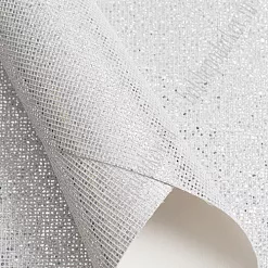 Отрез экокожи А4 с глиттером "Квадратики. Серебро"