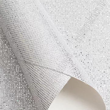 Отрез экокожи А4 с глиттером "Квадратики. Серебро"