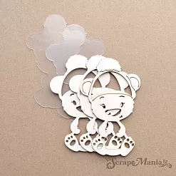 Шейкер "Новогодняя Ванилька. Мишка. Большой", 5,5х8,5 см (ScrapMania)