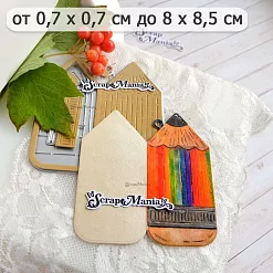 Нож "Школьная жизнь. Тег. Карандаш", 8х8,5 см (ScrapMania)