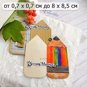 Нож "Школьная жизнь. Тег. Карандаш", 8х8,5 см (ScrapMania)