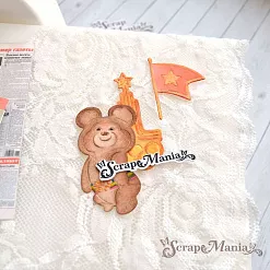 Нож "СССР. Значки. Олимпиада-80", 3,6х6,3 см (ScrapMania)