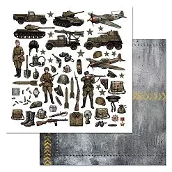 Бумага "Радость Победы. Детали" (ScrapMania) Бумага "Радость Победы. Детали" (ScrapMania)