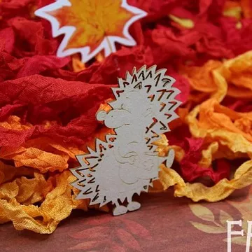 Украшение из чипборда "Ежик с лейкой 313" (Fantasy)