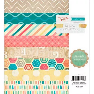 Набор бумаги 15х15 см "The Pier", 36 листов (American Crafts)