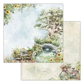 Бумага 20х20 см "Вдали от города 04" (Ромалетта)