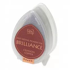 Подушечка чернильная пигментная "капля" Brilliance, размер 32х50мм, цвет малиновый медный Подушечка чернильная пигментная "капля" Brilliance, размер 32х50мм, цвет малиновый медный