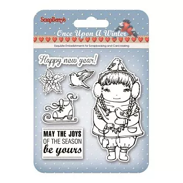 Набор штампов "Однажды зимой. С новым годом" на английском (ScrapBerry's)
