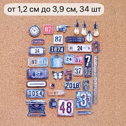 Набор высечек из ткани "Старый архив. Билетики", 34 шт (ScrapMania)