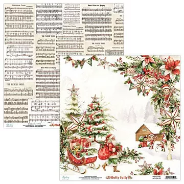 Бумага 30х30 см "Holly Jolly 03" (Mintay)