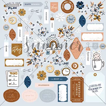 Бумага 30х30 см "A Story of... Лист для вырезания" (Summer Studio)