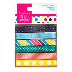 Набор атласных лент "Spots & stripes. Яркие оттенки" (DoCrafts) Набор атласных лент "Spots & stripes. Яркие оттенки" (DoCrafts)