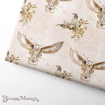 Отрез ткани 75х50 см "Волшебник. Сова на кремовом" (ScrapMania) Отрез ткани 75х50 см "Волшебник. Сова на кремовом" (ScrapMania)